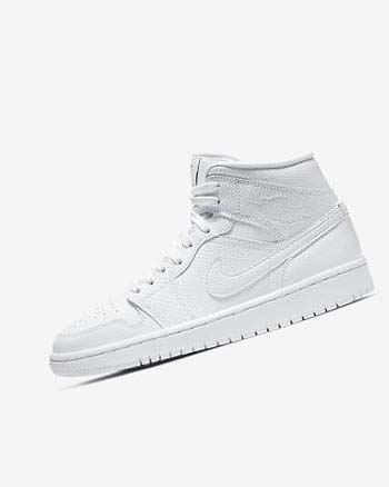 Nike Air Jordan 1 Mid Blancos Blancos | MX 5462